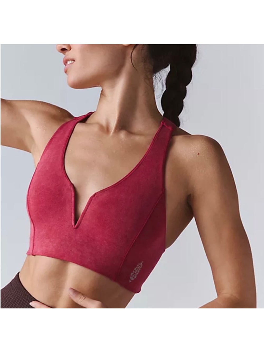 NWT! FP Free People Movement Go To Smooth V Neck Bra Sz M/L